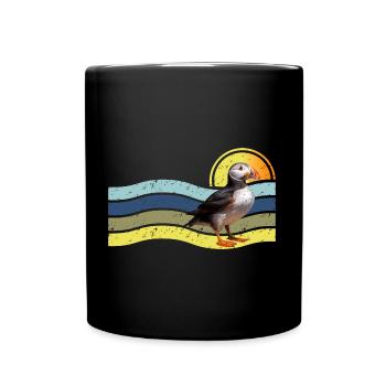Puffin Island - Tasse einfarbig - Schwarz - Vorne