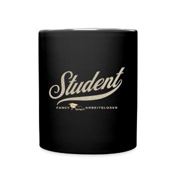 Student Vintage Humor Typografie - Tasse einfarbig - Schwarz - Vorne
