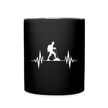 Wandern, Wandern, Wandern Vibes - Tasse einfarbig - Schwarz - Vorne