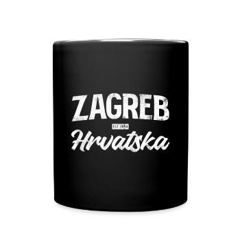 Zagreb Hrvatska Lettering - Full Colour Mug - black - Front