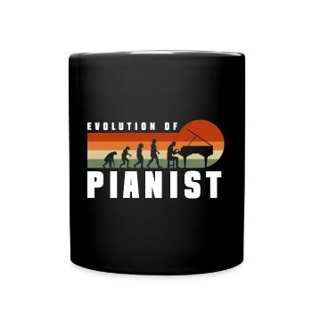 Pianist Piano Classical Music Keyboard - Full Colour Mug - black - Front