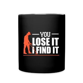 Schatzsuche Metalldetektor Geocaching Schatz - Tasse einfarbig - Schwarz - Vorne