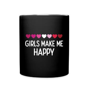 Pride Month LGBTQ - Girls Make Me Happy - Full Colour Mug - black - Front