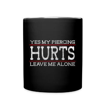 Piercer Stechen Körperschmuck Stecker - Tasse einfarbig - Schwarz - Vorne