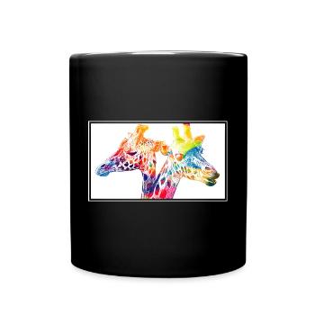 Colorful giraffes - Full Colour Mug - black - Front