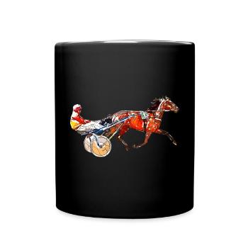 Traber Trabrennen - Tasse einfarbig - Schwarz - Vorne
