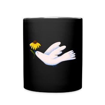 Ukraine, ukrainische Flagge, ukrainische Flagge - Tasse einfarbig - Schwarz - Vorne
