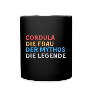 Cordula Fau Mythos Legende - Tasse einfarbig - Schwarz - Vorne