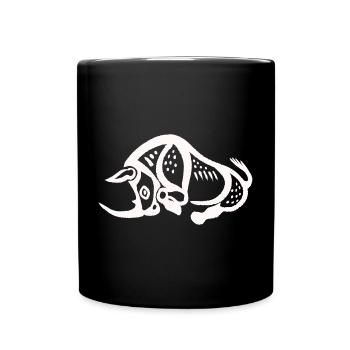 Prähistorisches Nashorn - Weiß - Tasse einfarbig - Schwarz - Vorne