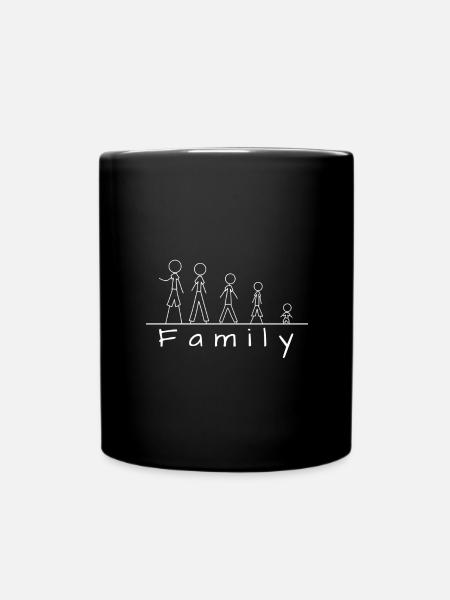Famille de figurines en bâton - Mug uni - noir