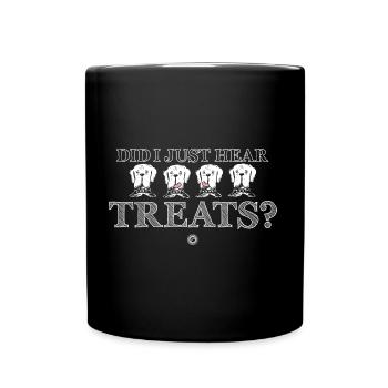 Habe ich gerade Leckerli gehört? Hund Hundespruch - Tasse einfarbig - Schwarz - Vorne