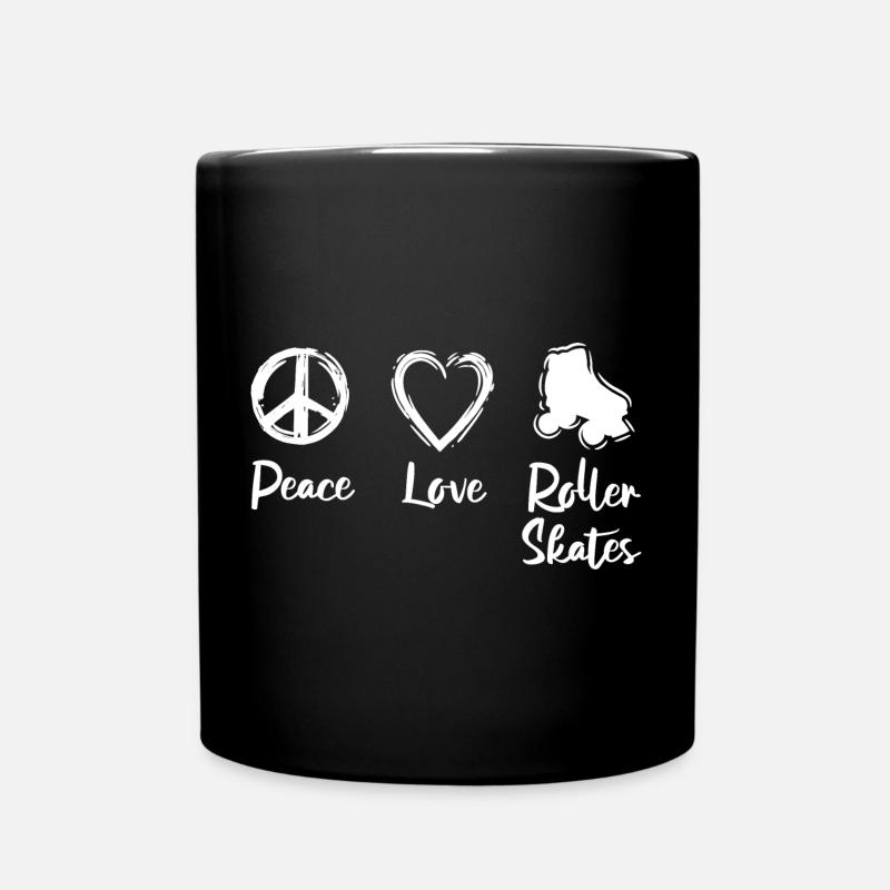 Peace Love Roller Skates - Mug uni - noir