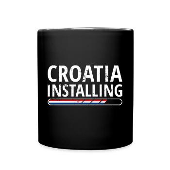 Drapeau de la Croatie Adriatique Zagreb Drapeau croate - Mug uni - noir - Devant