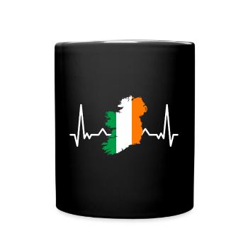 Drapeau de l’Irlande Heartbeat Drapeau irlandais Dublin Pulse - Mug uni - noir - Devant
