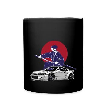 S15 Silvia Sonne Drift Königin JDM Samurai - Tasse einfarbig - Schwarz - Vorne