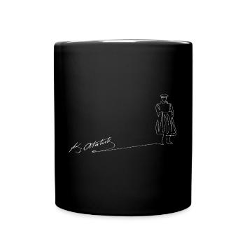 Ataturk Line Art Atatürk Signature Gift - Full Colour Mug - black - Front