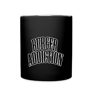 Burger addiction - Tasse einfarbig - Schwarz - Vorne