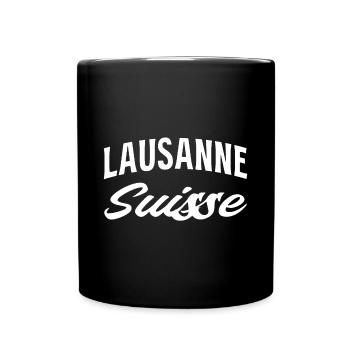 Lausanne Suisse Script - Full Colour Mug - black - Front