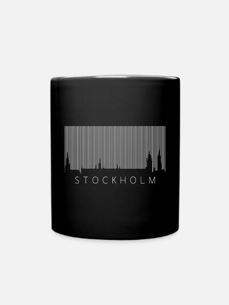 Stockholm Barcode - Full Colour Mug - black