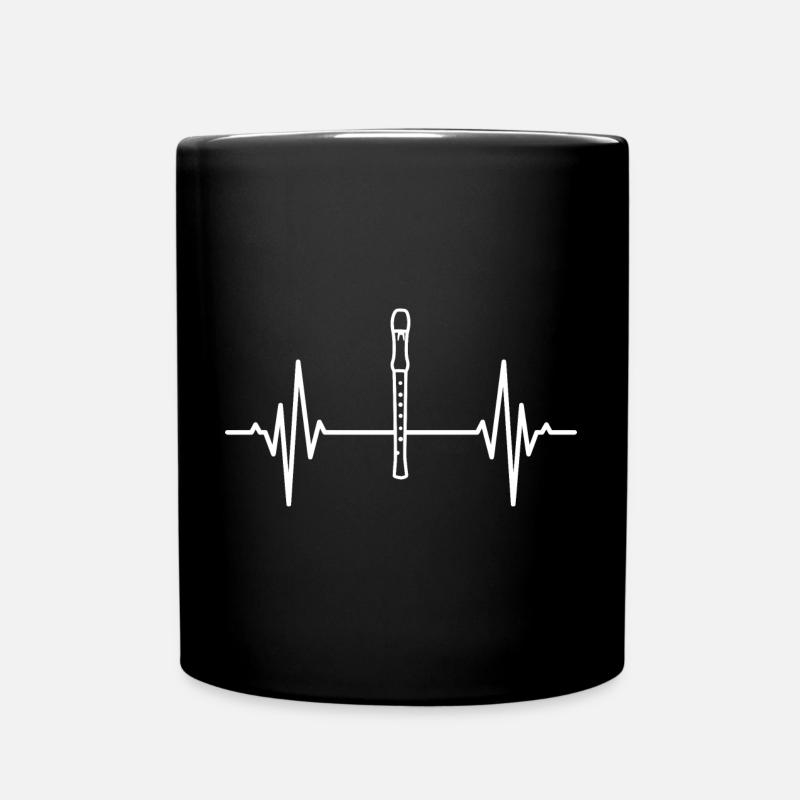 Flöte Herzklopfen - Tasse einfarbig - Schwarz