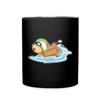 Bär Schwimmen Schwimmbrille Sommer - Tasse einfarbig - Schwarz - Vorne