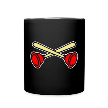Pömpel gekreuzt - Tasse einfarbig - Schwarz - Vorne