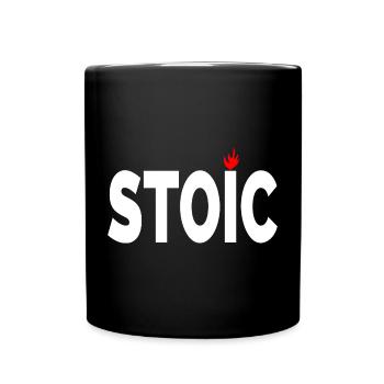 Stoic being stoic typographic artwork - Full Colour Mug - black - Front