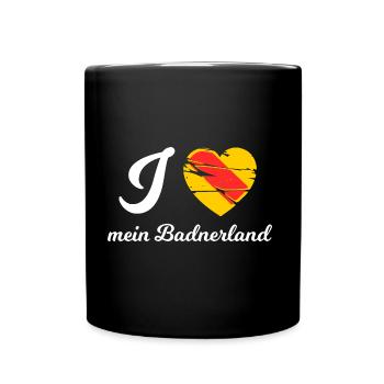 Ich liebe das Badnerland - Tasse einfarbig - Schwarz - Vorne