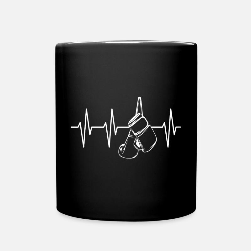 Herzschlag Boxen Symbol icon Puls Boxer Grafik - Tasse einfarbig - Schwarz