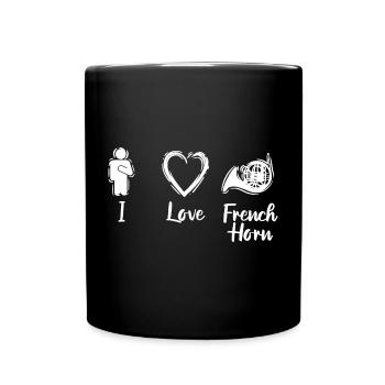 I Love French Horn - Full Colour Mug - black - Front