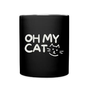 Humorous cat joke with handwritten style - Full Colour Mug - black - Front