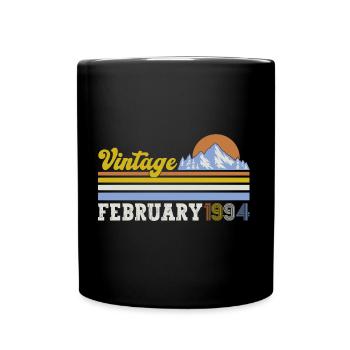 30. Geburtstag Vintage Februar Jahrgang 1994 - Tasse einfarbig - Schwarz - Vorne