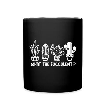 What the fucculent cactus cacti icon funny - Full Colour Mug - black - Front
