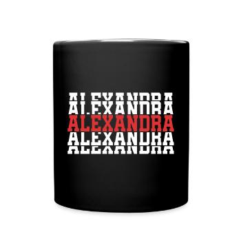 t-shirt Alexandra t-shirt cadeau texte empilé - Mug uni - noir - Devant