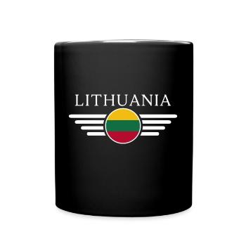 Lithuania T-Shirt: Tradition, Nature, Amber - Full Colour Mug - black - Front