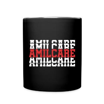 t-shirt Amilcare t-shirt cadeau texte empilé - Mug uni - noir - Devant