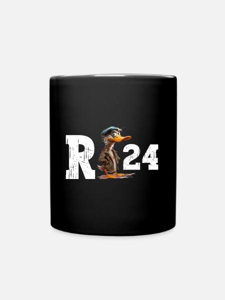Rente 2024 Ente Rentner Rentnerin Ruhestand Lustig - Tasse einfarbig - Schwarz