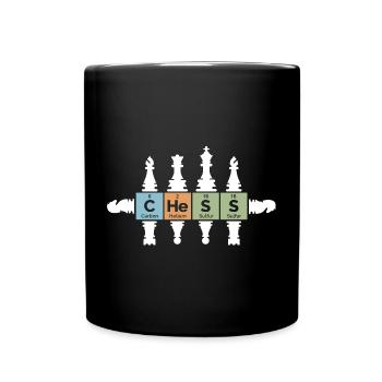 Schach retro Figuren Periodensystem lustig Symbol - Tasse einfarbig - Schwarz - Vorne