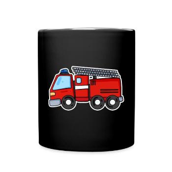 Camion de pompiers - Mug uni - noir - Devant