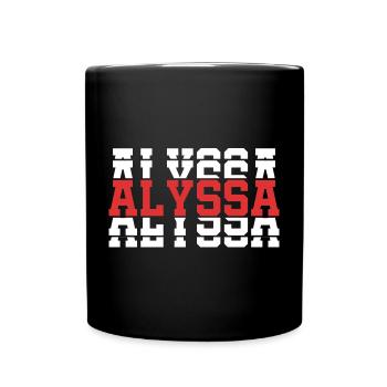t-shirt Alyssa t-shirt gift idea stacked text - Full Colour Mug - black - Front