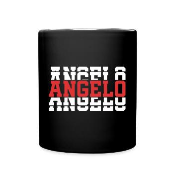 T-Shirt Engel T-Shirt Geschenkidee gestapelter Text - Tasse einfarbig - Schwarz - Vorne