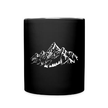 Gebirge - Tasse einfarbig - Schwarz - Vorne
