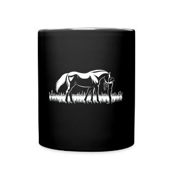 Connected Souls - A Horse and its Rider - Full Colour Mug - black - Front
