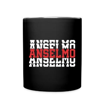 t-shirt Anselmo t-shirt idée cadeau texte empilé - Mug uni - noir - Devant