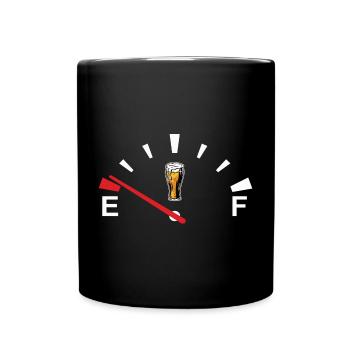 Biertacho Bieranzeige bier ist Leer - Tasse einfarbig - Schwarz - Vorne