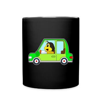 Biene Auto - Tasse einfarbig - Schwarz - Vorne