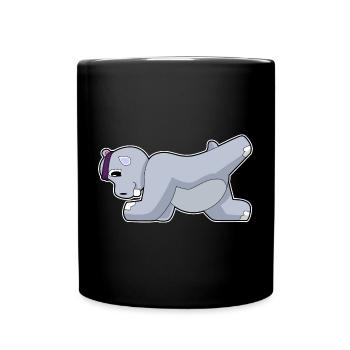Hippopotamus Abdominal Training Bodybuilding - Full Colour Mug - black - Front