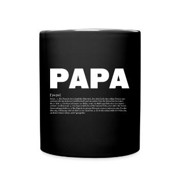 Papa Definition Lustiger Spruch Vatertag - Tasse einfarbig - Schwarz - Vorne