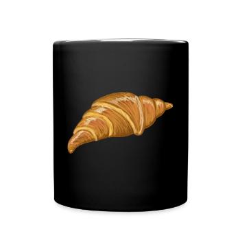 Französisches Croissant - Tasse einfarbig - Schwarz - Vorne