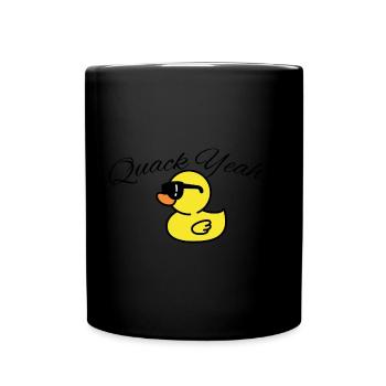 Womens Quak Yeah Funny Duck - Tasse einfarbig - Schwarz - Vorne